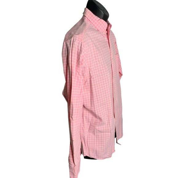 Cremieux Long Sleeve Button Down Shirt M Pink Checkered Chest Pocket Cotton - Picture 5 of 6